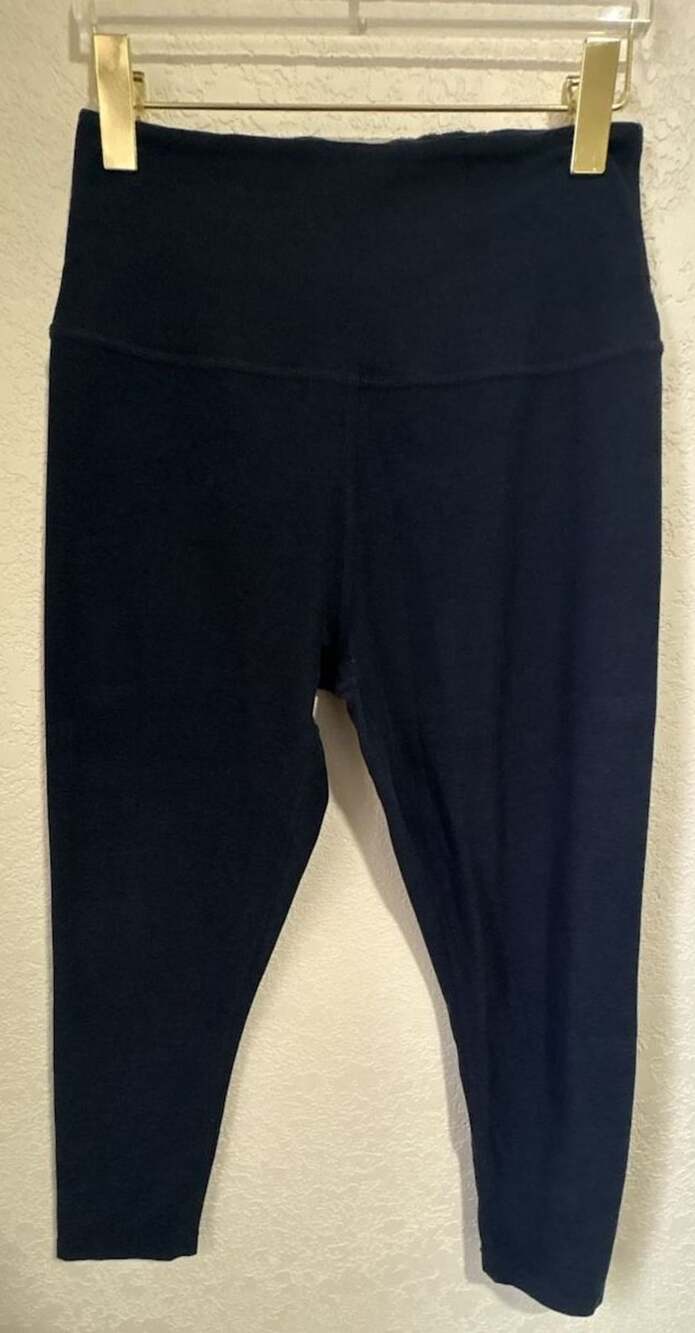 Beyond Yoga Leggings Size L Navy Blue Spacedye High Waisted